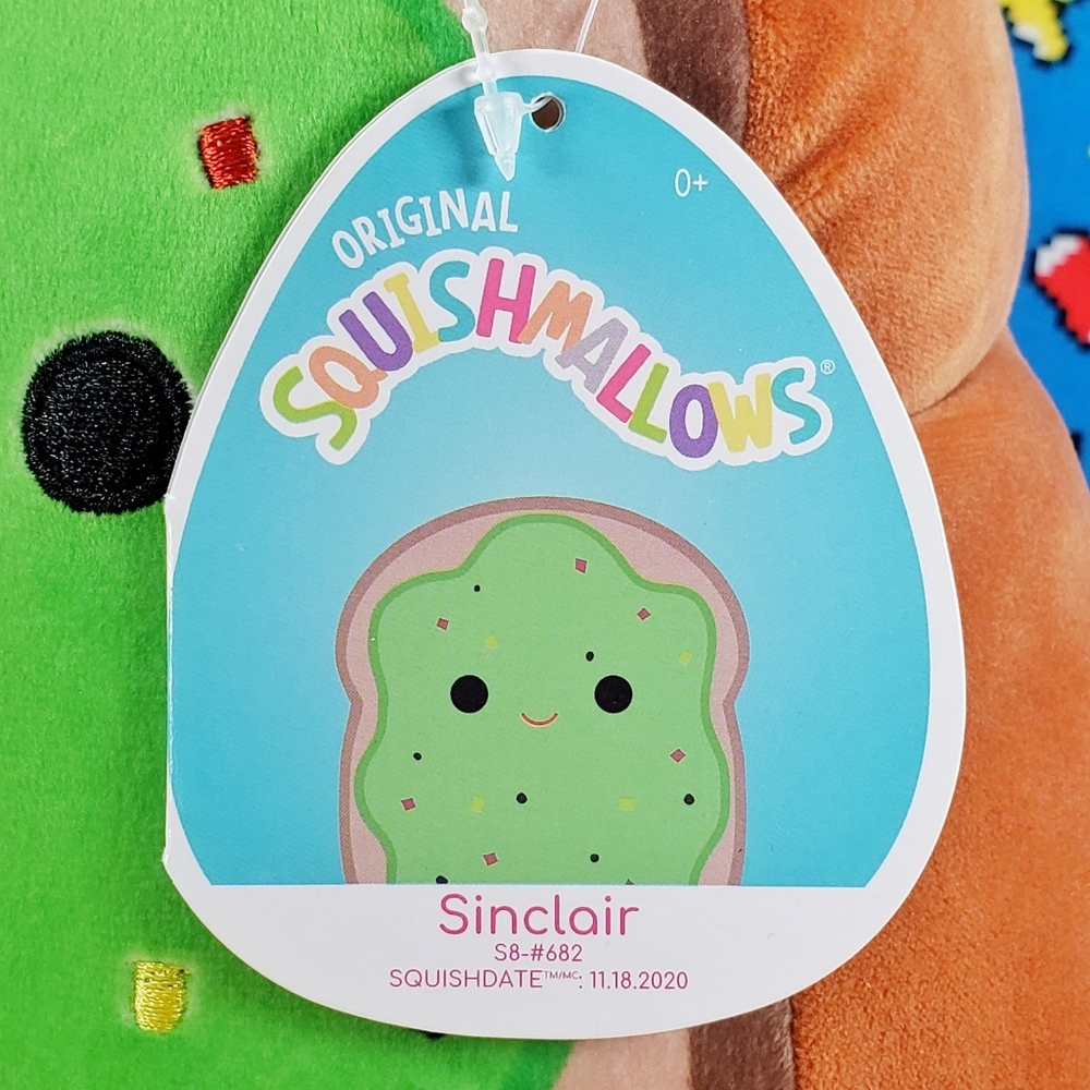 Squishmallow Sinclair the Avocado Toast 8" UltraSoft Stuffed Food Plush Toy NWT - Picture 10 of 12